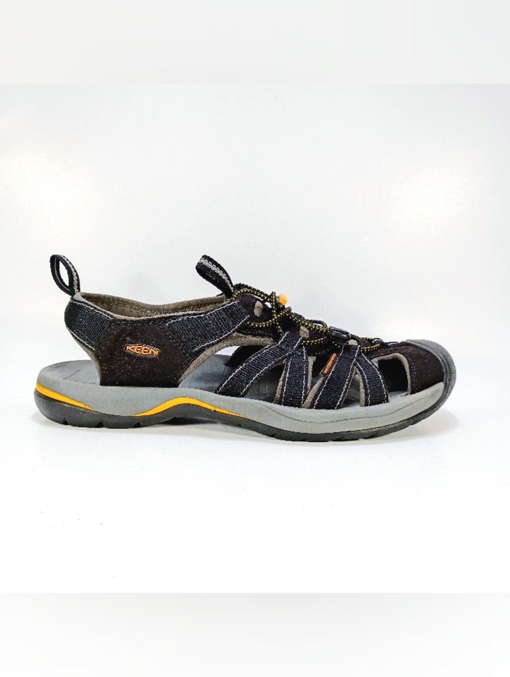 Keen Kanyon Mens 11.5 Black Bungee Lace Outdoor Sport Hiking Sandals
